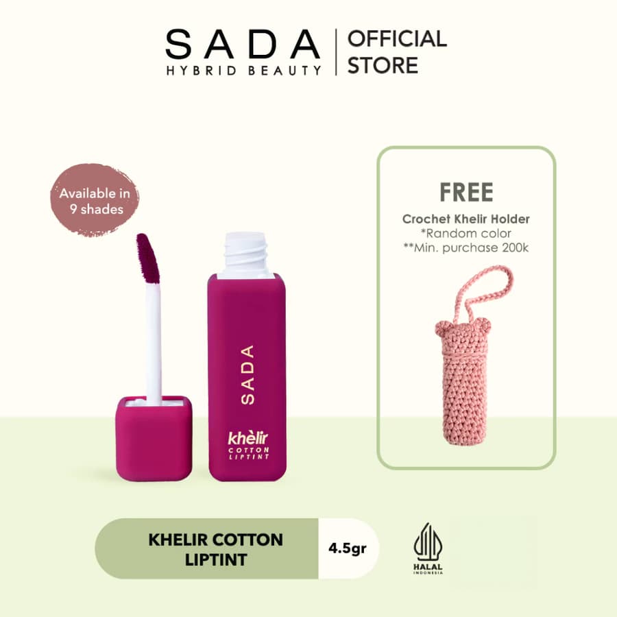 Sada Khelir Cotton Liptint - Lips untuk kulit berminyak, foto produk detail