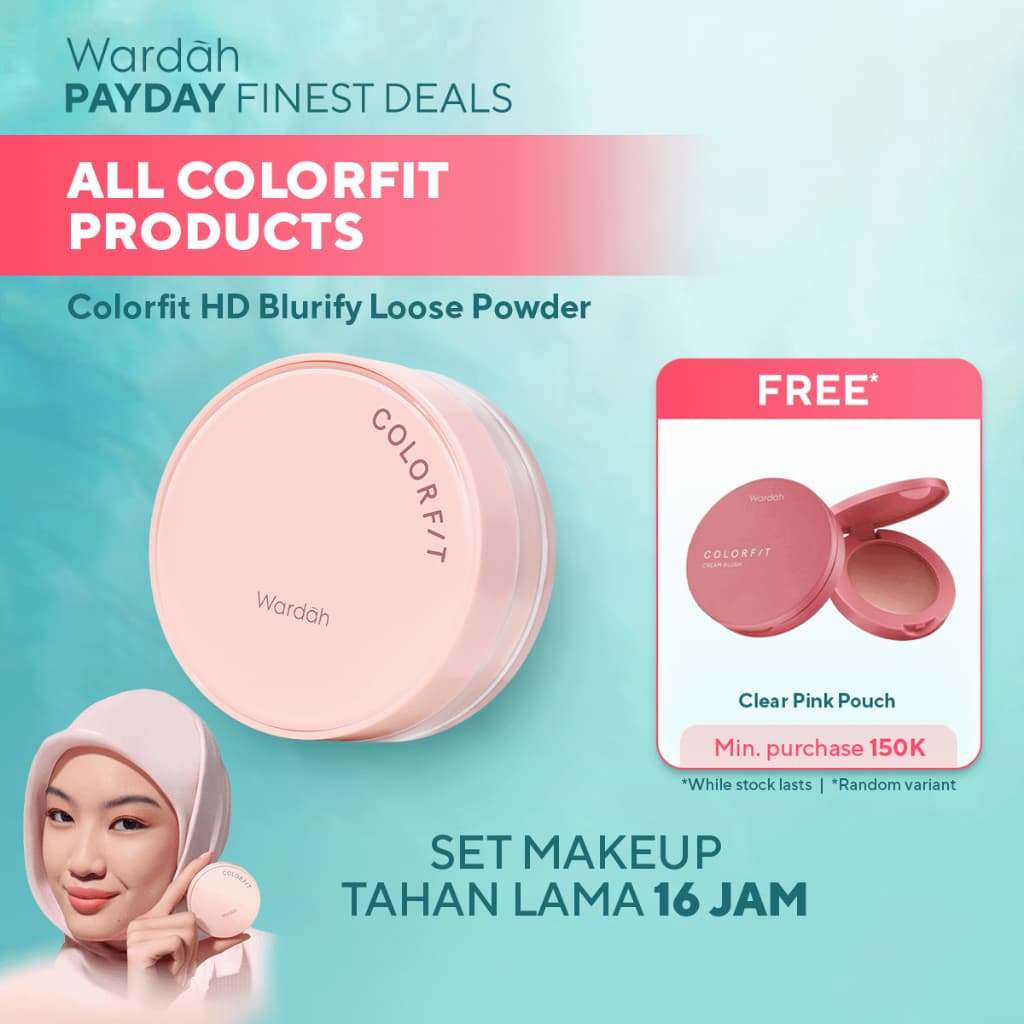 Wardah Colorfit HD Blurry Loose Powder - Base untuk kulit berminyak, foto produk detail