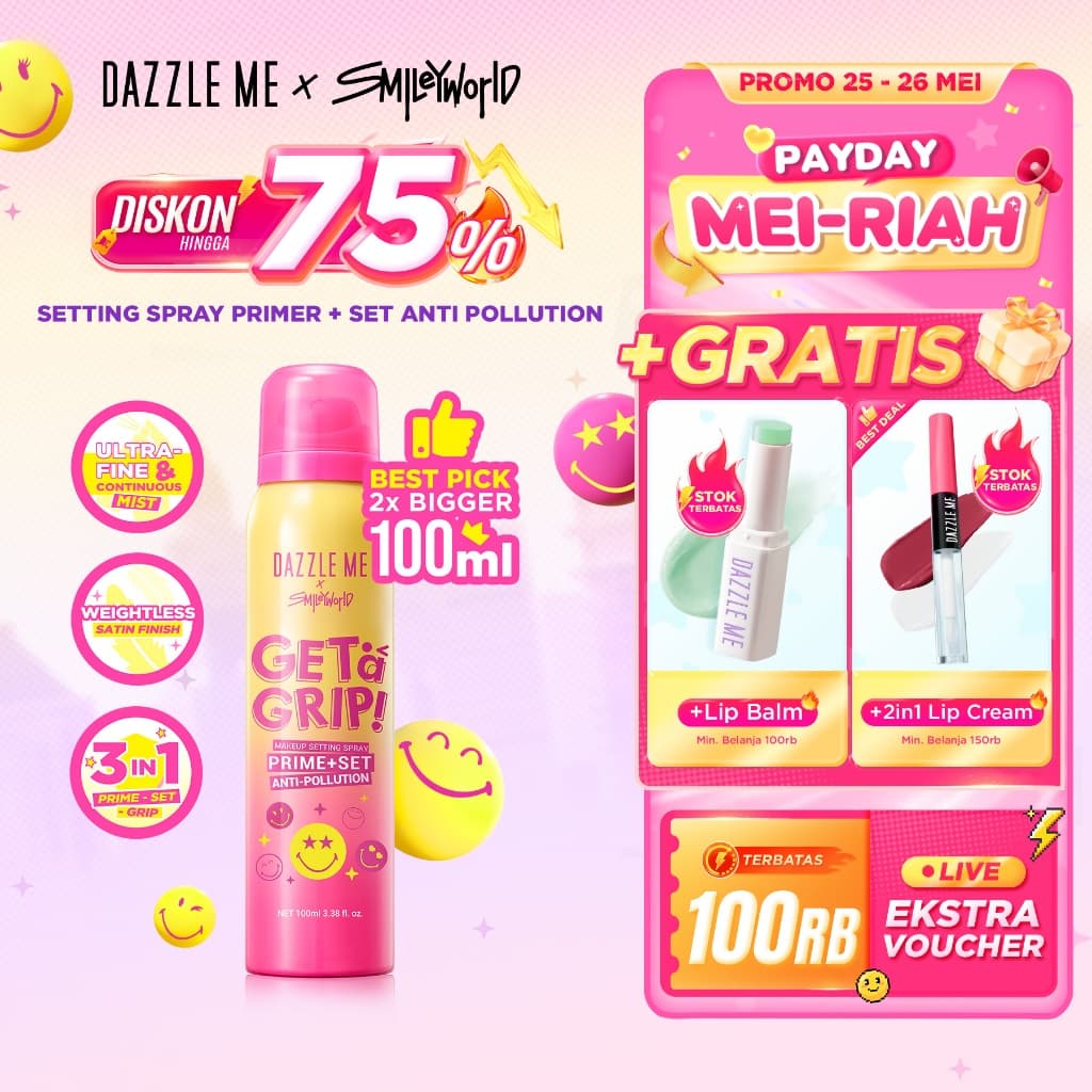 Dazzle Me Setting Spray Prime+See - Face untuk kulit berminyak