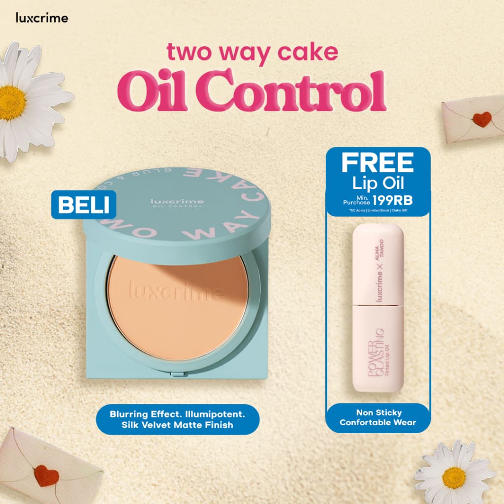 Luxcrime Blur & Cover Two Way Cake - Base untuk kulit berminyak