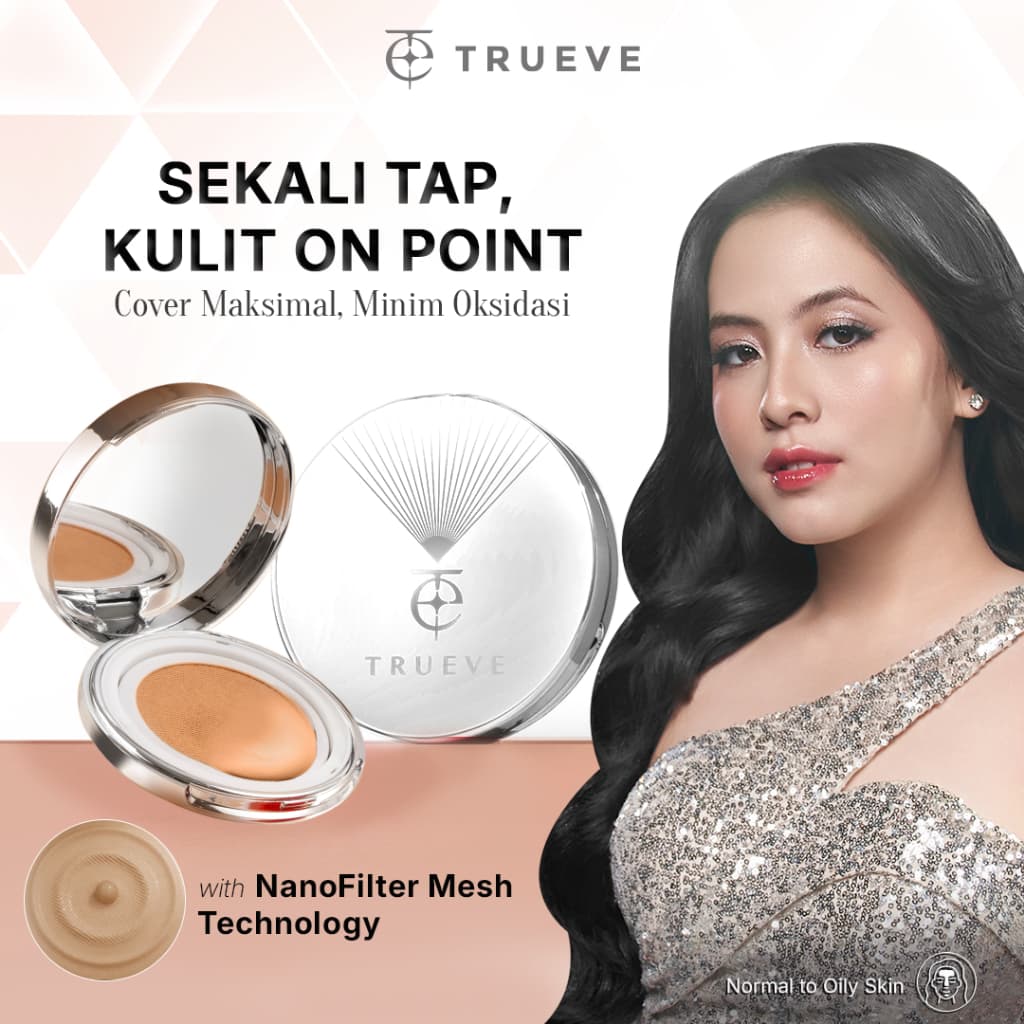 Cushion Trueve - Base untuk kulit berminyak, foto produk detail